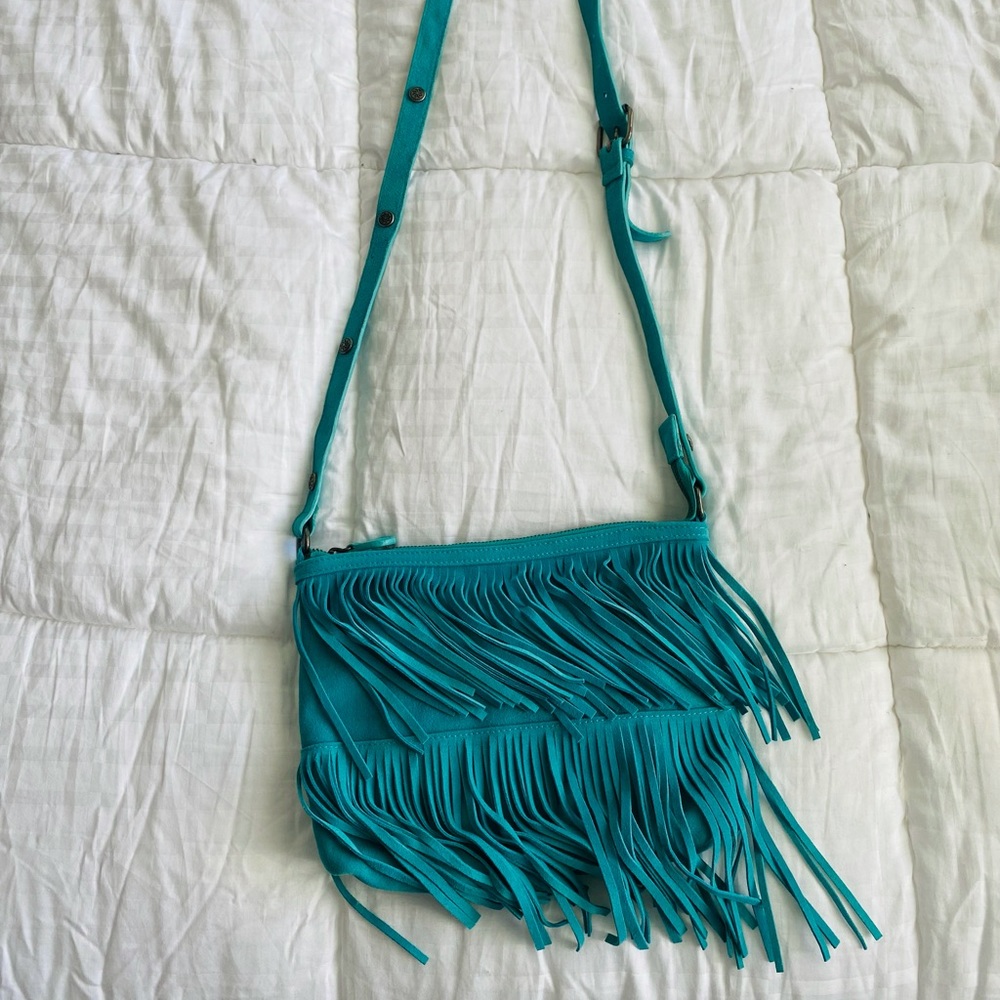 Miranda Lambert Country teal fringe crossbody for festivals!